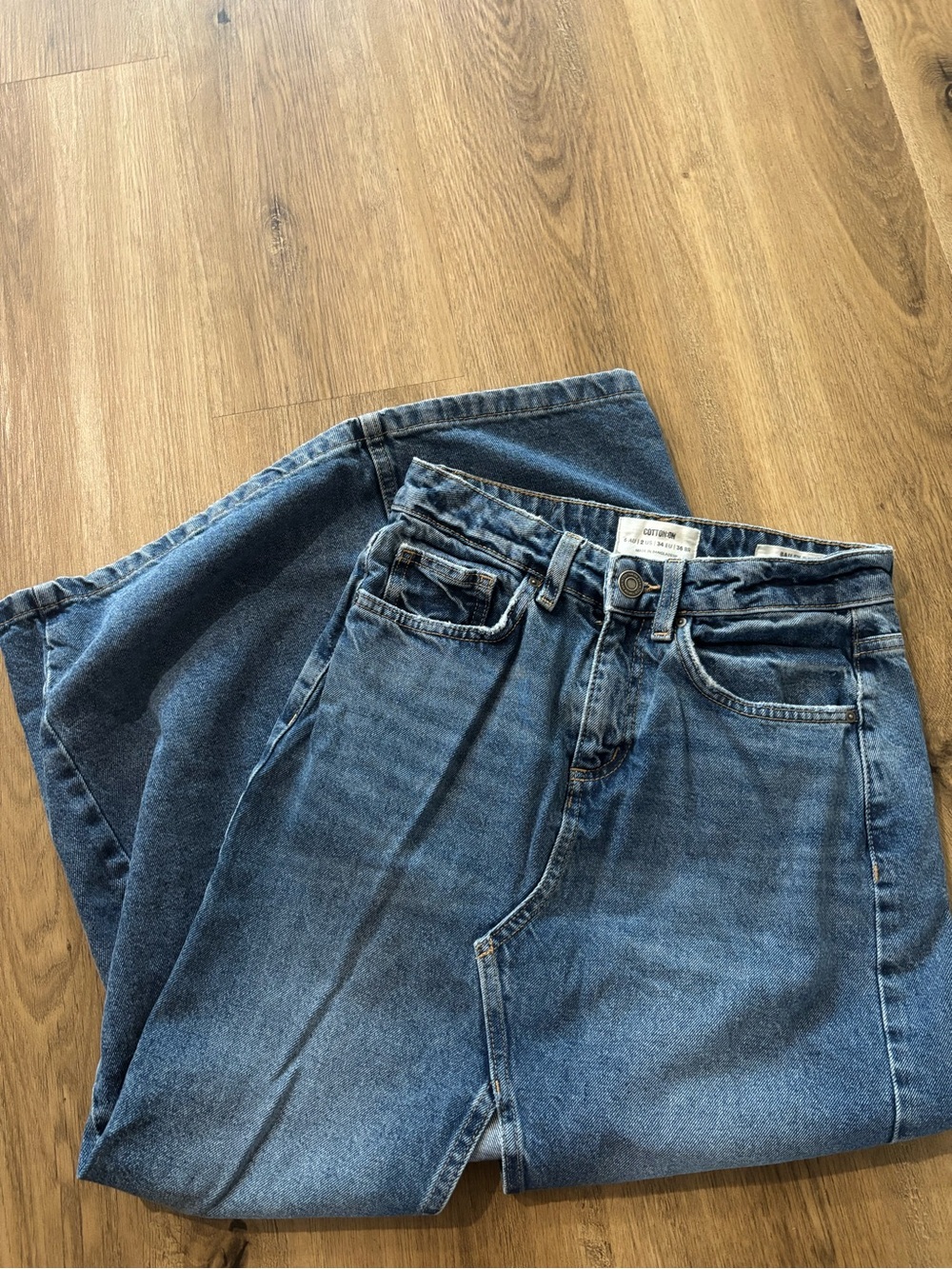 Cotton On Blue Denim Midi Skirt